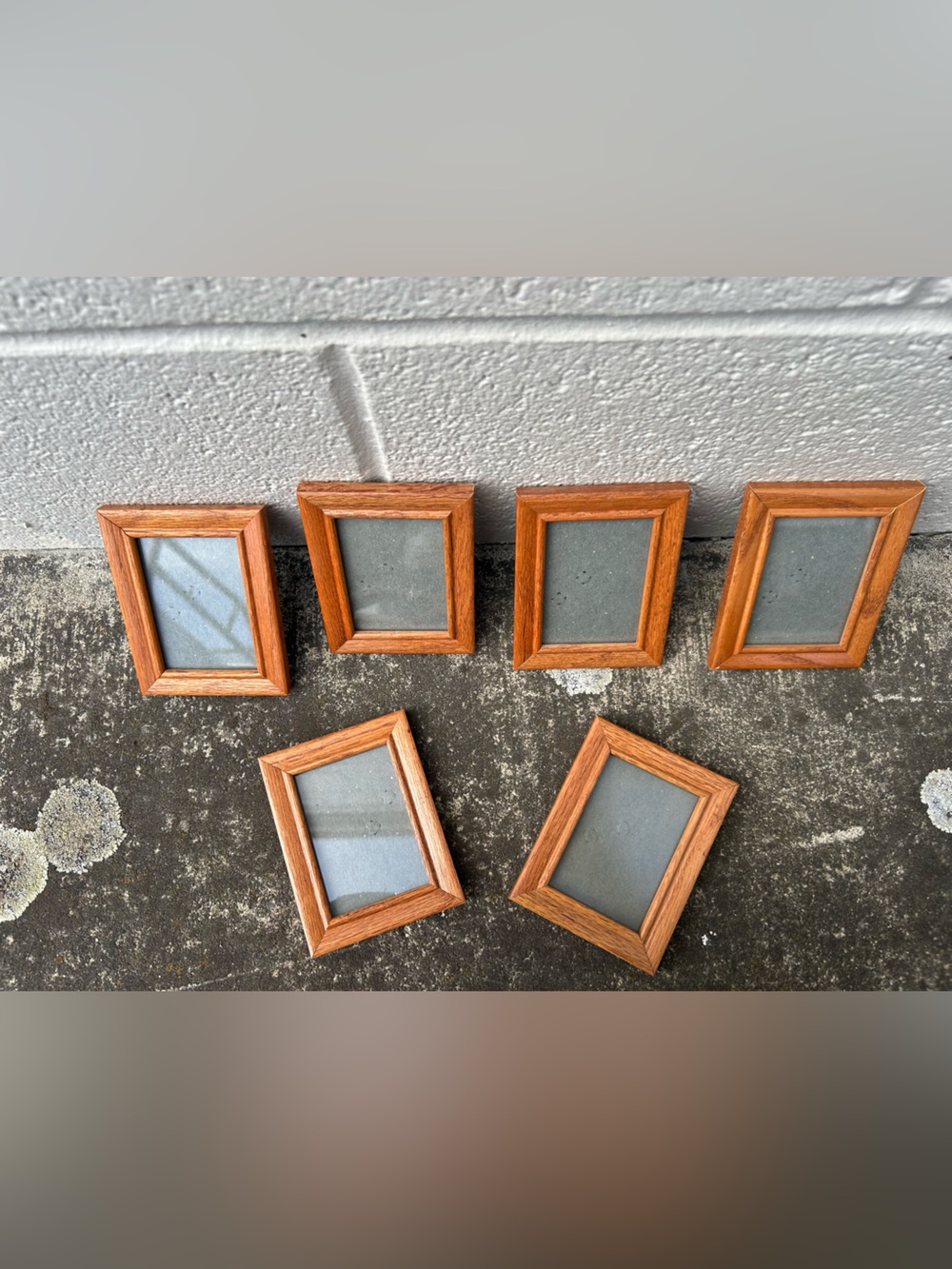 Small Classic Wood Photo Frames - Set of 6 - Natural Brown